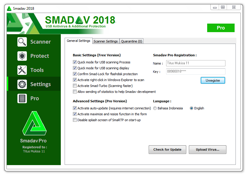 Smadav Pro 11.9.1 Serial Key 2018